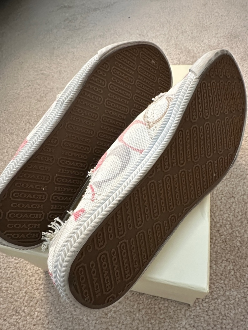 Coach Pink and White Signature Canvas Slip-On Sneakers - Picture 5 of 5